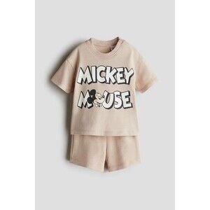 H&M Mickey Mouse Disney tan outfit set